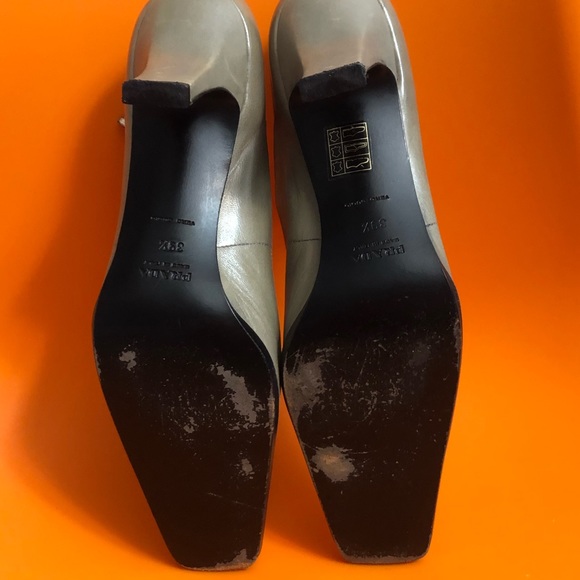 Prada 2000s Square Toe Heels Y2K gray leather - Picture 6 of 16